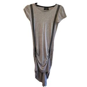 Religion Whimsigoth Distressed Studded Gray Hi-Low T Shirt Dress Size X-Small